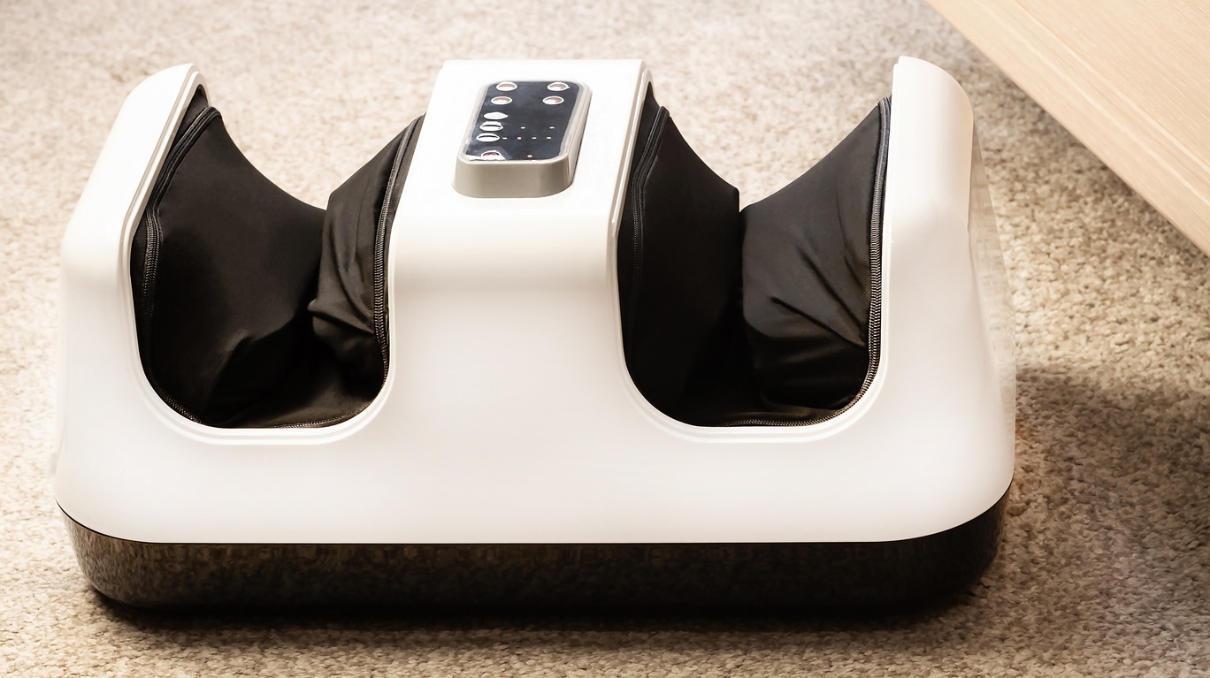A closeup photo of an electric foot massager