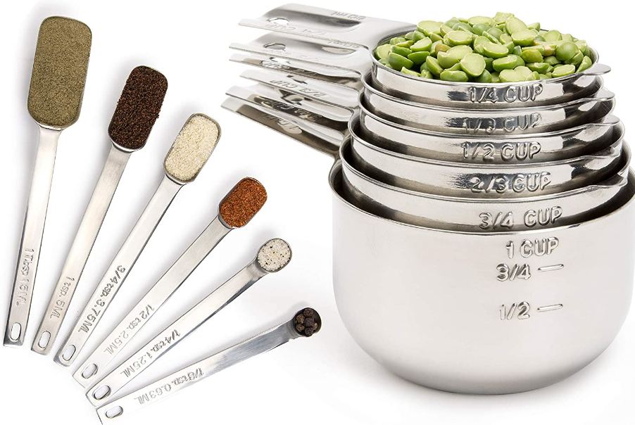 A-set-of-stainless-steel-measuring-cups-and-spoons