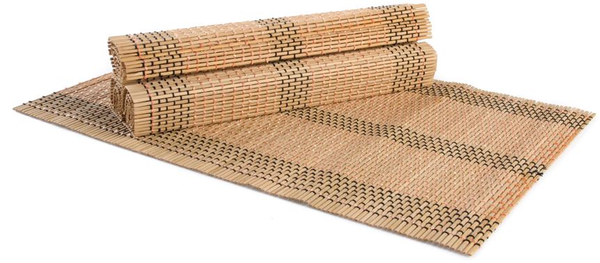 Bamboo mats isolated on a white background