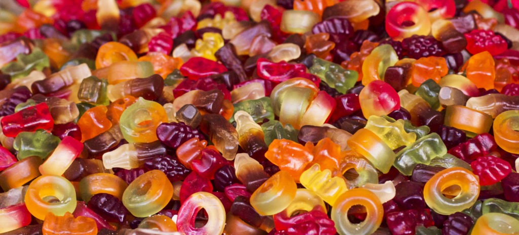 Colorful Gummy Bears with different shapes