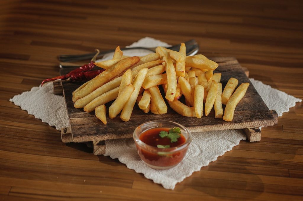 French fries on a tray