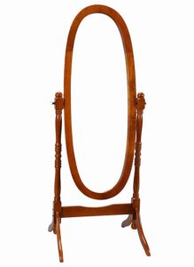 Frenchi Home Furnishing Oak Cheval Mirror, Adjustable Full-length Oval Mirror-jpeg