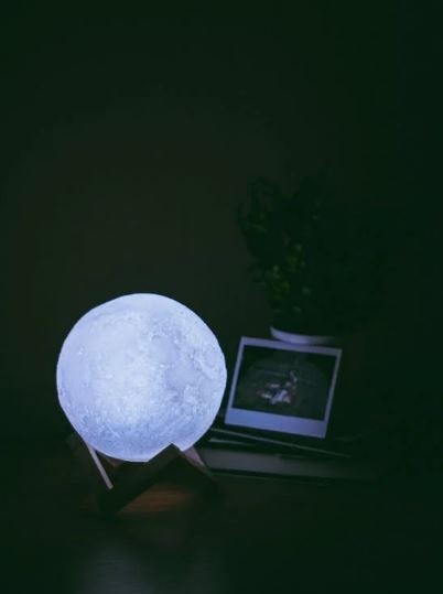 Moon Lamp glowing in the dark