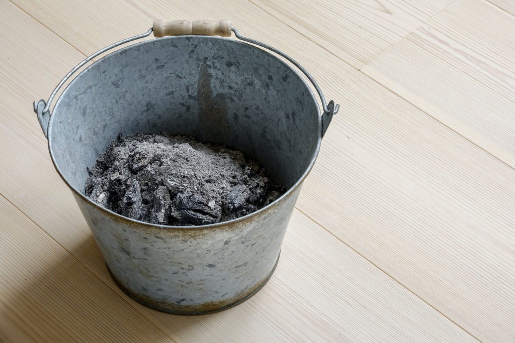 Ash in a bucket