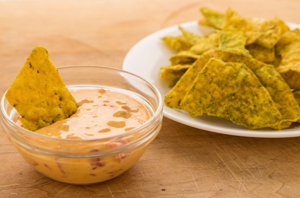 Cheese Dip with Jalapeno Tortilla Chips