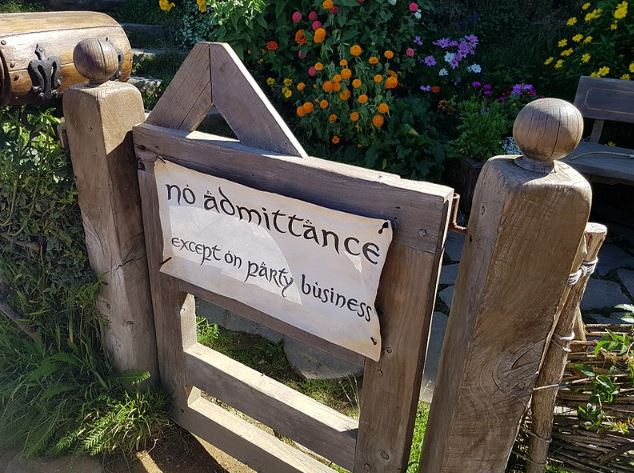 No admittance except on party business sign