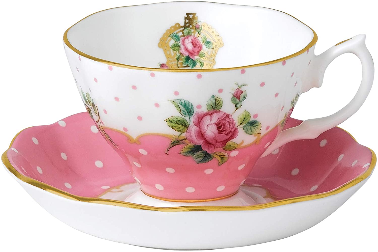 Royal-Albert-Cheeky-Pink-New-Country-Roses-Vintage-Teacup-and-Saucer-