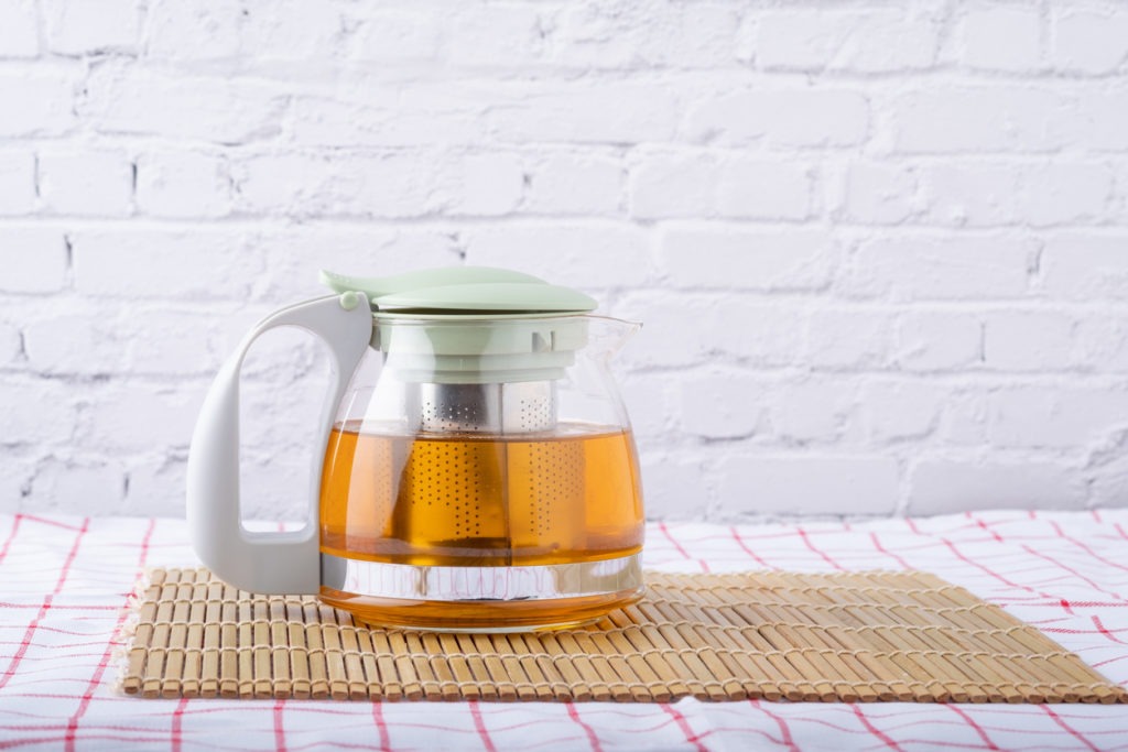 Tea strainer as a teapot for making hot drin