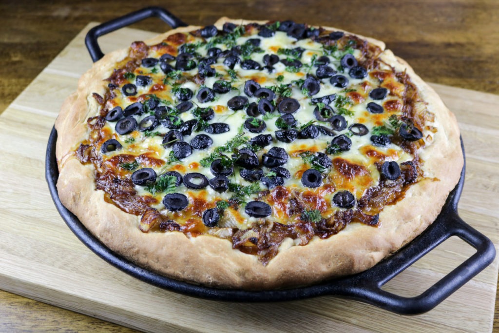 Caramelized Onion & Black Olive Thick Crust Pizza