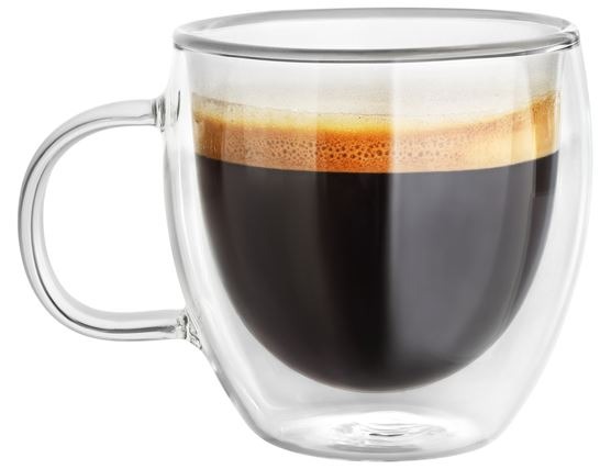 double wall glass mug, espresso coffee