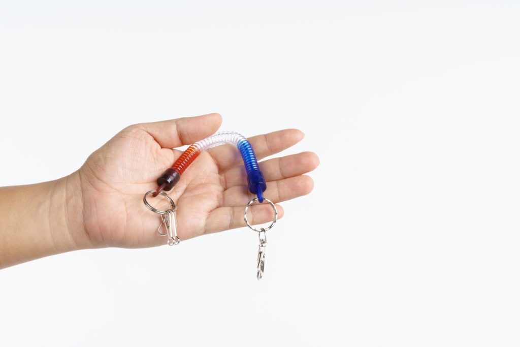  retractable spring coil keychain