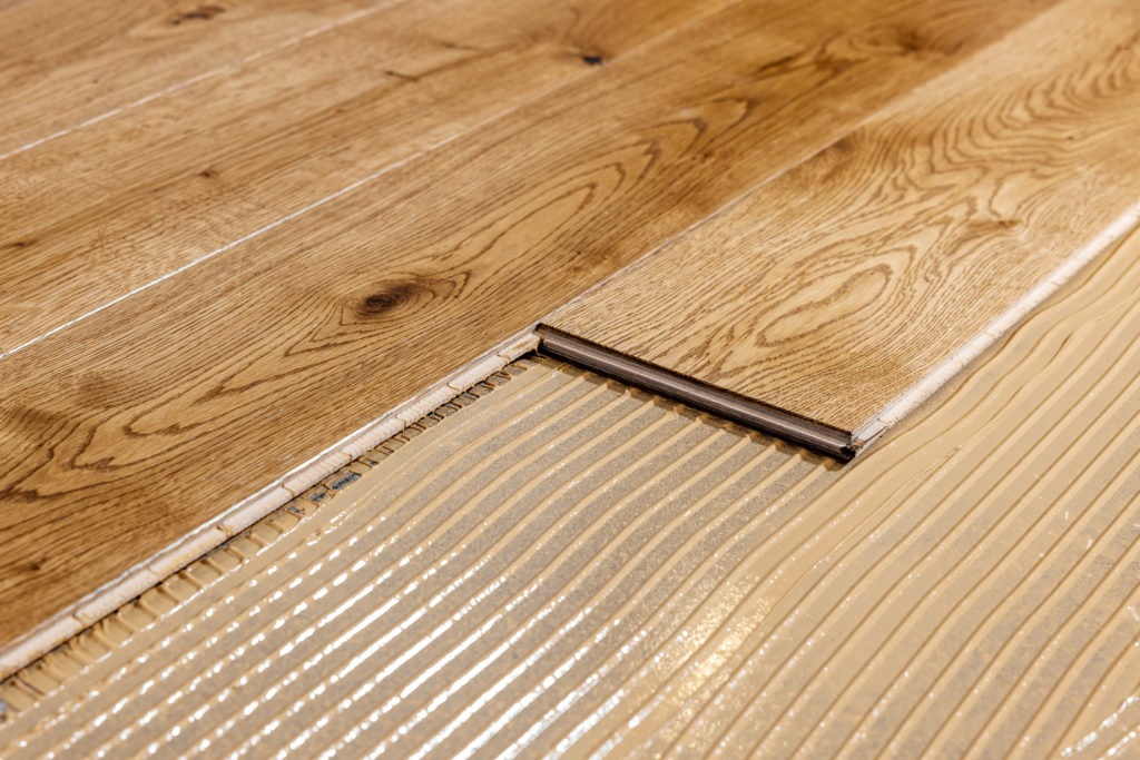 Close-up of laminate substrate and parquet board.