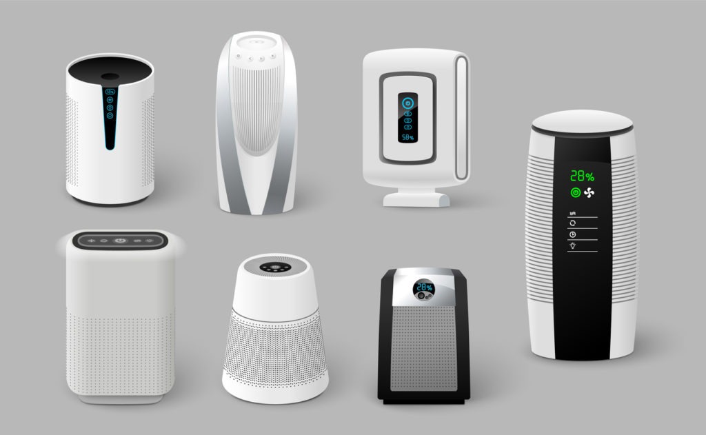 Different types of air purifier.