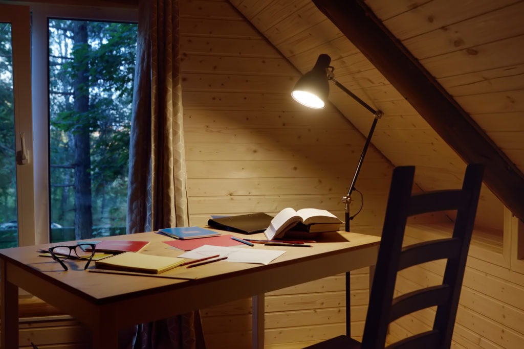 Home office in the attic