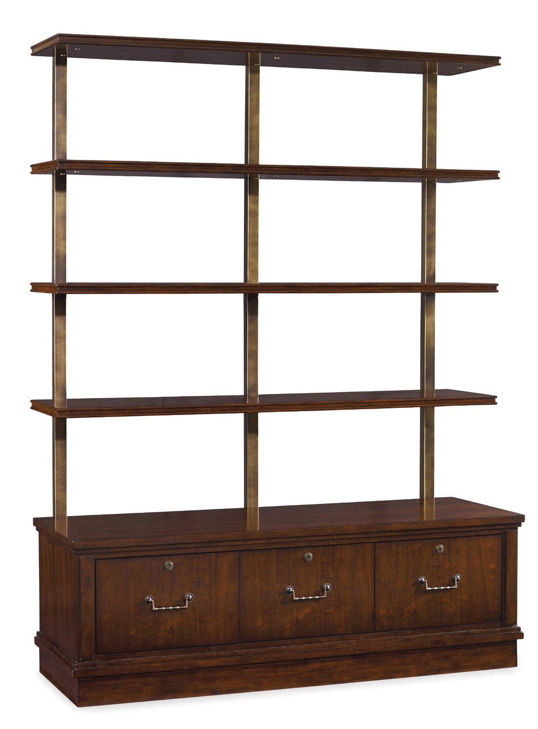 Hooker-Furniture-Palisade-3-Drawer-4-Shelf-Bookcase-in-Walnut