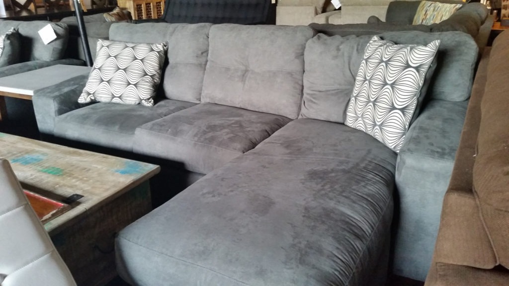 Sectional sofa with throw pillows