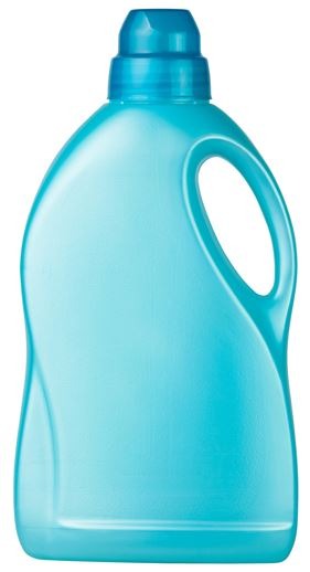 blue laundry detergent container in white background