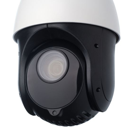 PTZ camera with space on white background