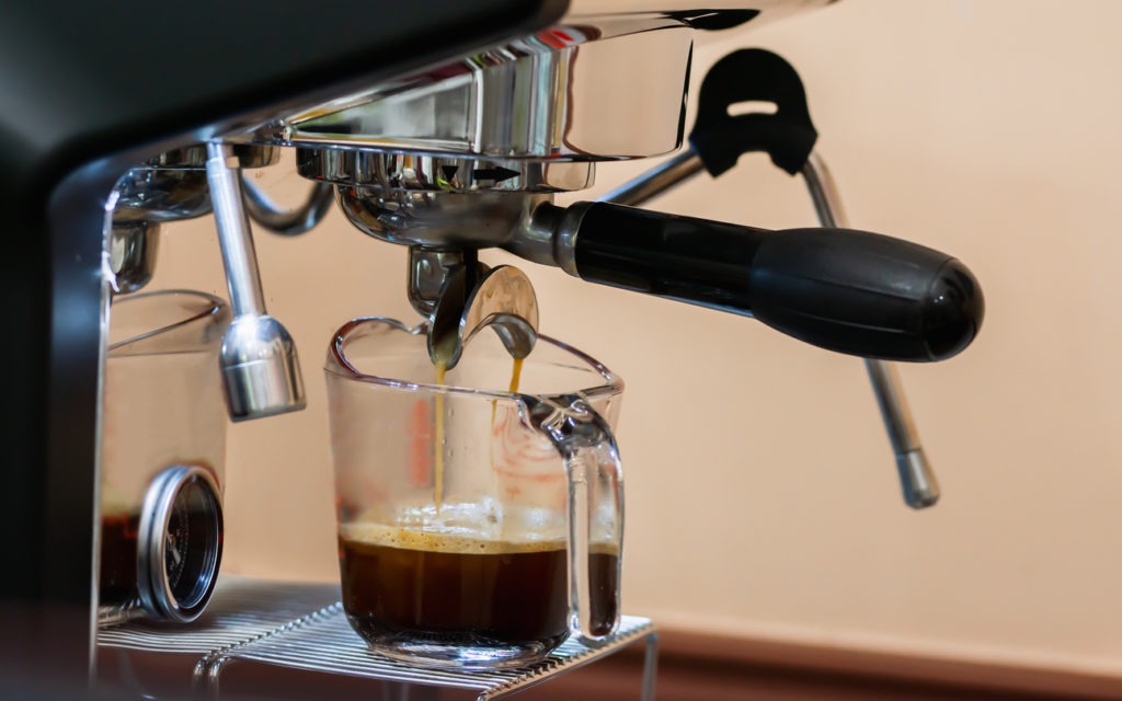brewing coffee using an espresso machine