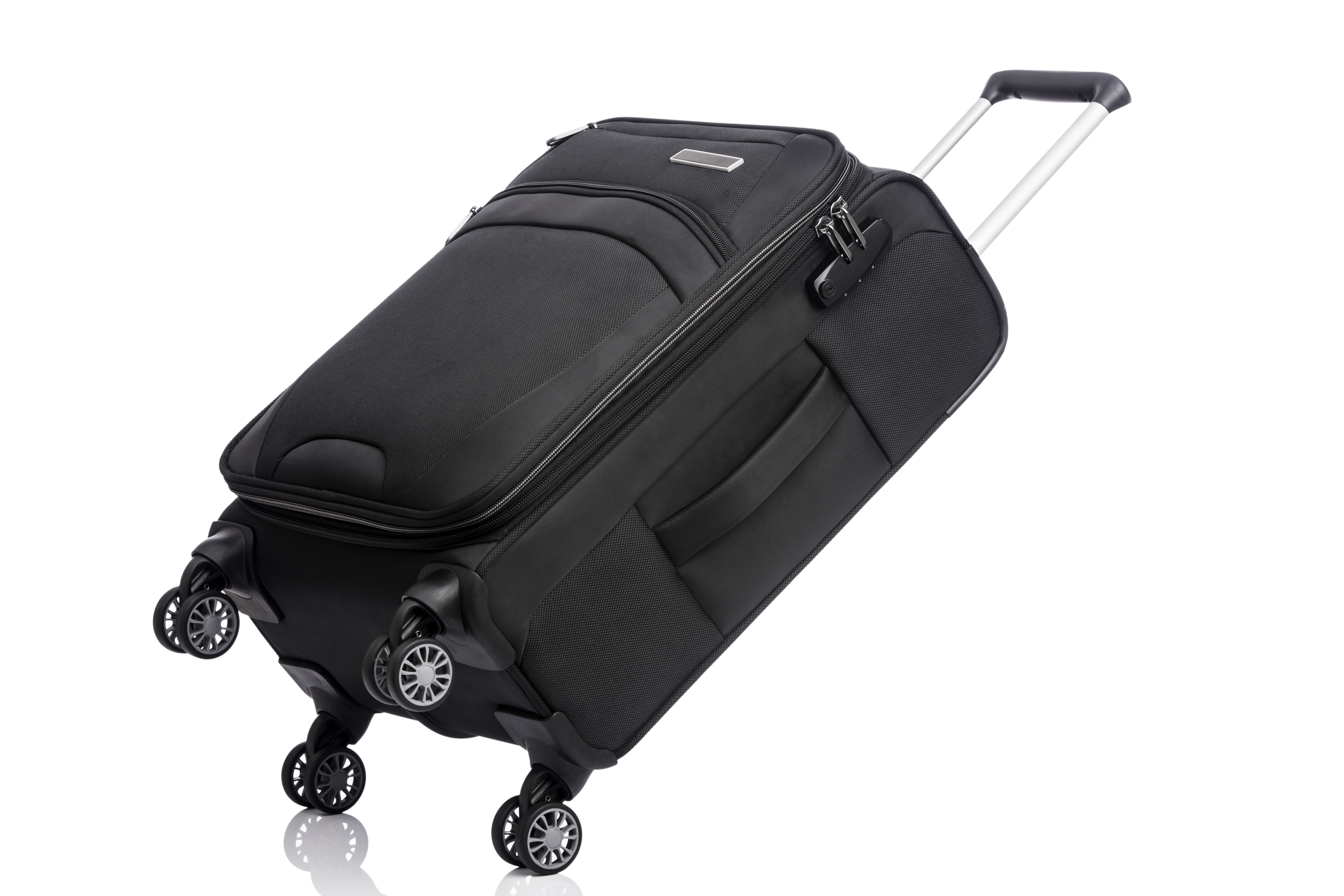a black soft-side luggage
