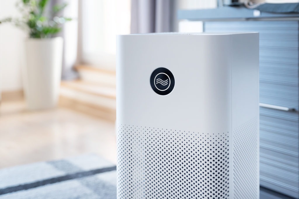 an air purifier in the living room