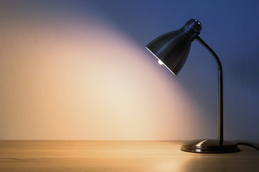 Lamp on the desk 