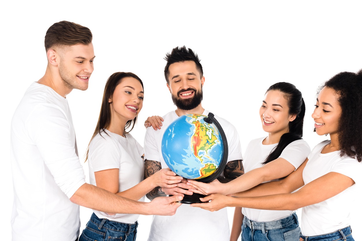 Global Communications, People, Multiracial Group, Charity and Relief Work, Unity, Togetherness, Friendship, Outdoors, Smiling, Success, Nature, Teamwork, Communication