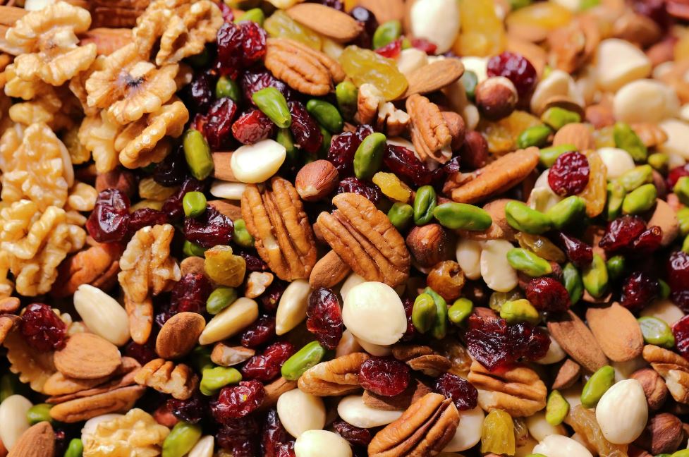 mixed nuts and seeds with different varieties