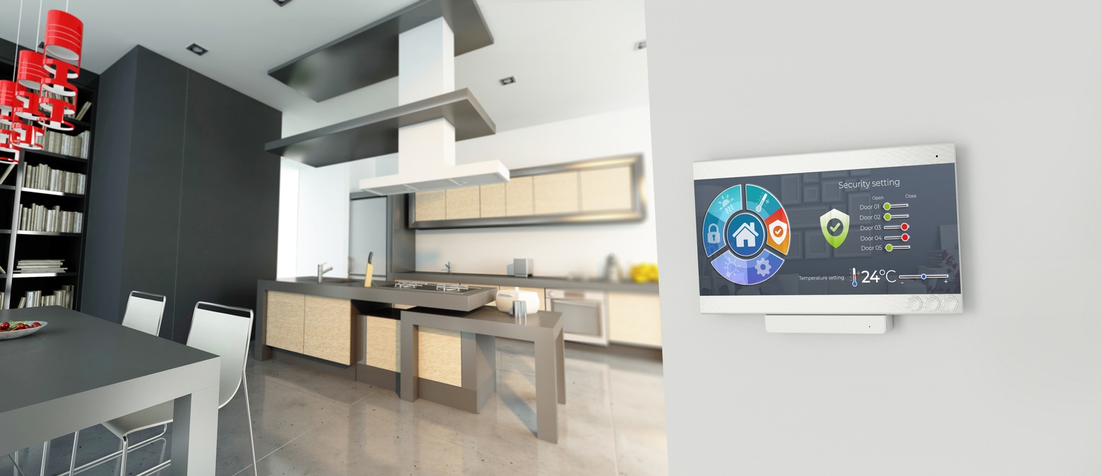 Home Automation, Appliance, Digital Tablet, Domestic Life, Home Interior, Technology, Indoors, Innovation, Computer, Touch Screen, Apartment, Artificial Intelligence, Control Room, Interactivity, Internet, Lifestyles, Lock, Door, Futuristic, House, Modern, Unlocking, Wireless Technology, Using Digital Tablet