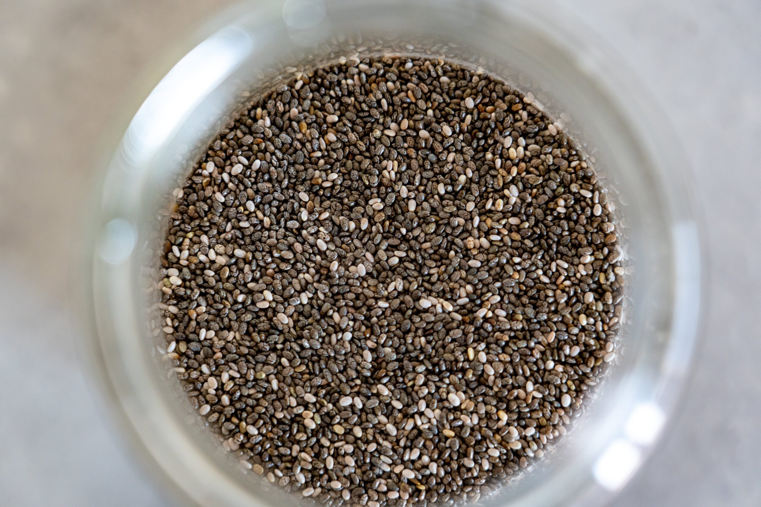 a jar filled with chia seeds