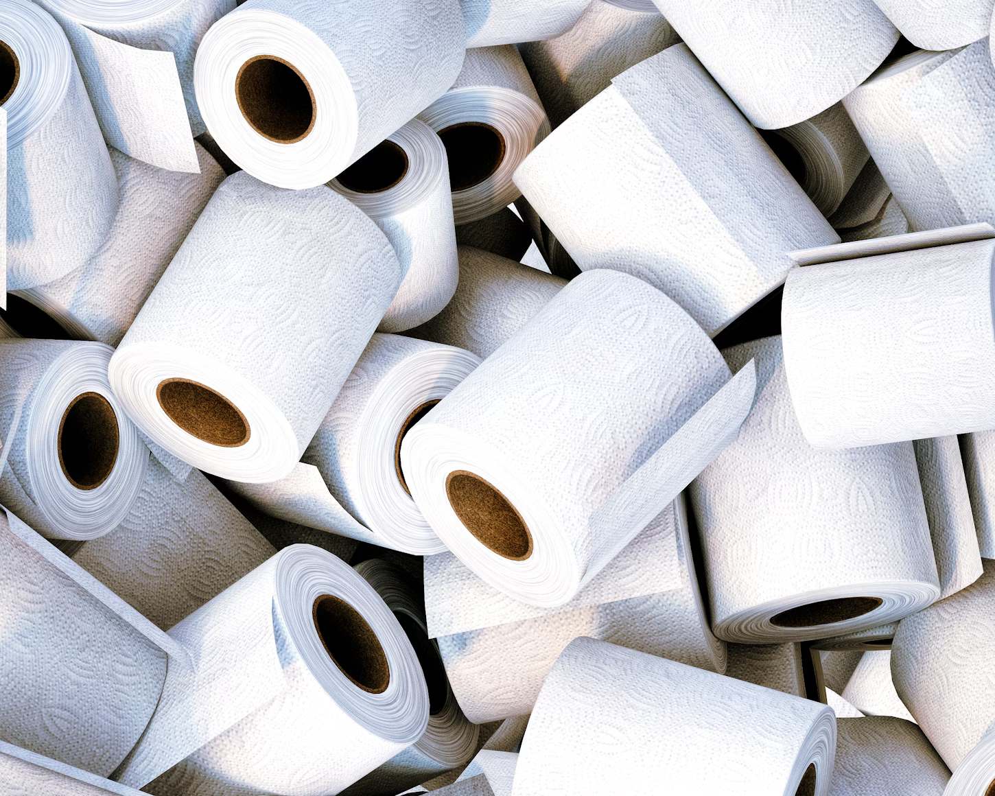 Close-up photo of a pile of toilet papers