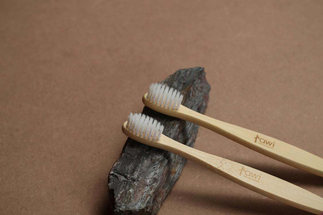 Two bamboo toothbrush “awi”