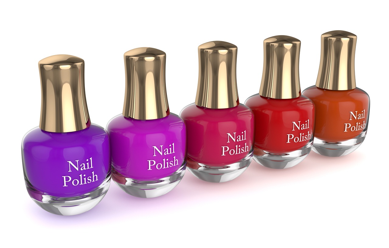 3d render of nail polishes over